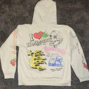 Black and White I Love Hellstar Summer Love Hoodies